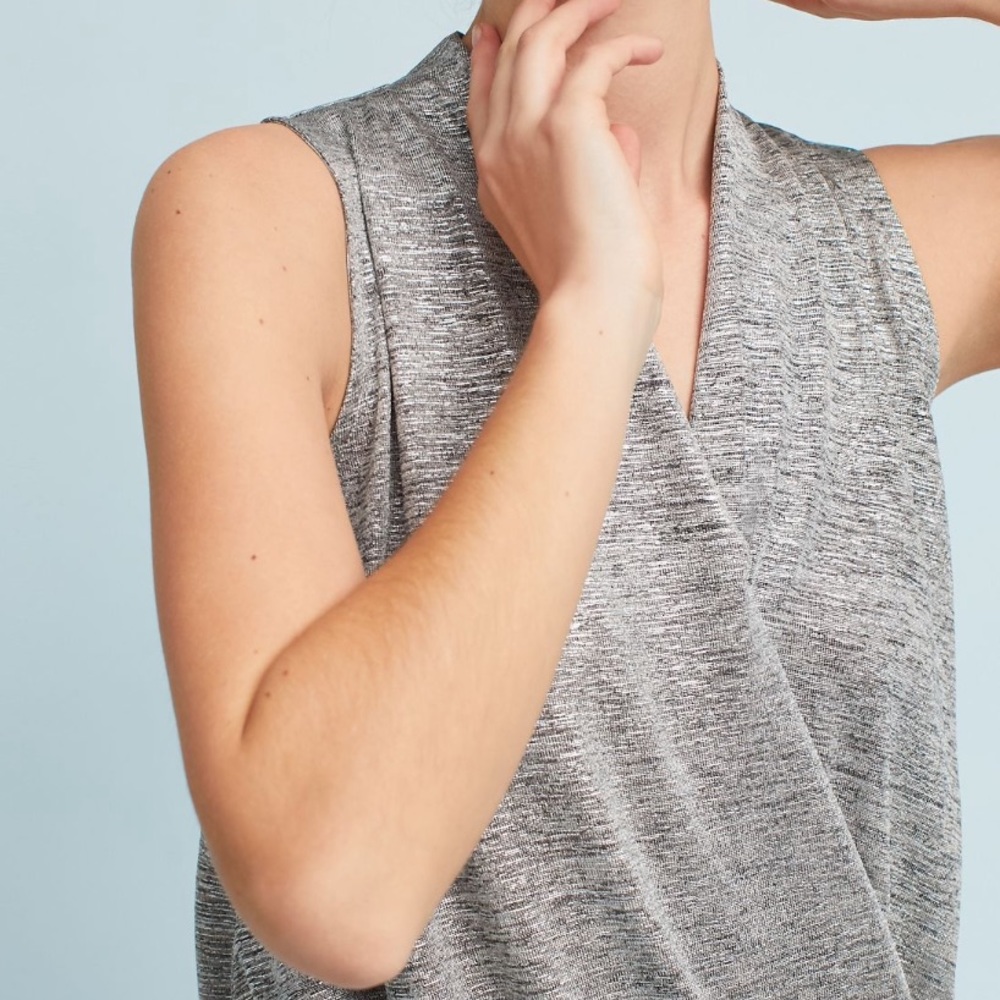 Anthro Luster Wrap Top